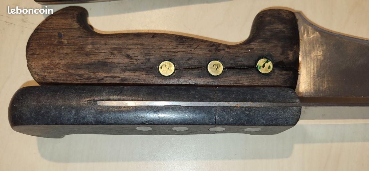Ancien Couteau De Cuisine Allemand Manche Bois – Patine Rouille D'origine