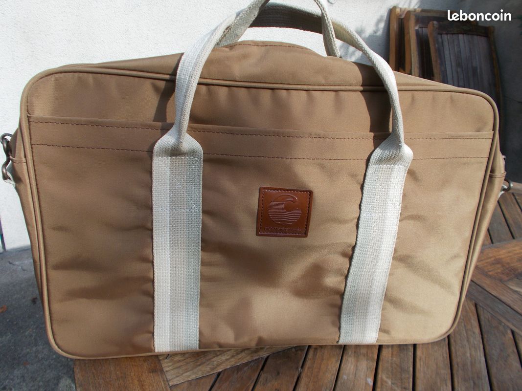 Sac de voyage beige/écru (image 1)