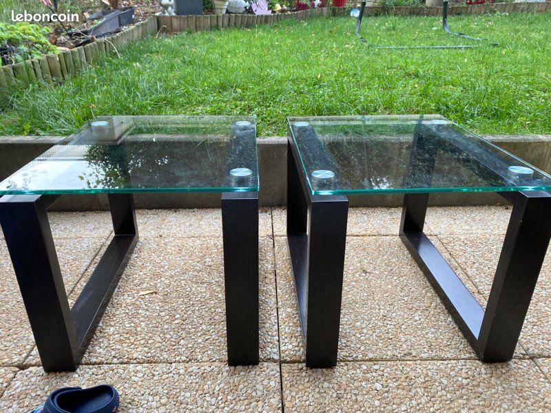 Table basse verre wengué (image 1)