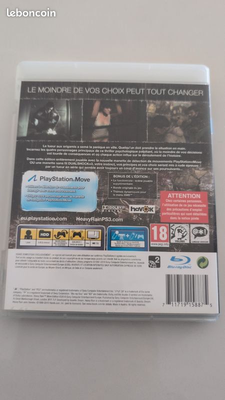 Heavy Rain: Move Edition Sur PS3 – Version Promo Presse, CD Mint