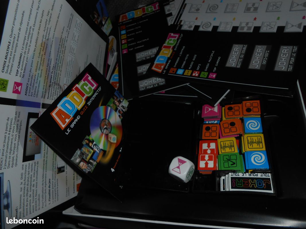 Coffret jeu ADDICT Le grand Quiz interactif-2 joueurs-max.4 équipes/Jeu de Société/Dvd sur télé-NEUF (image 7)