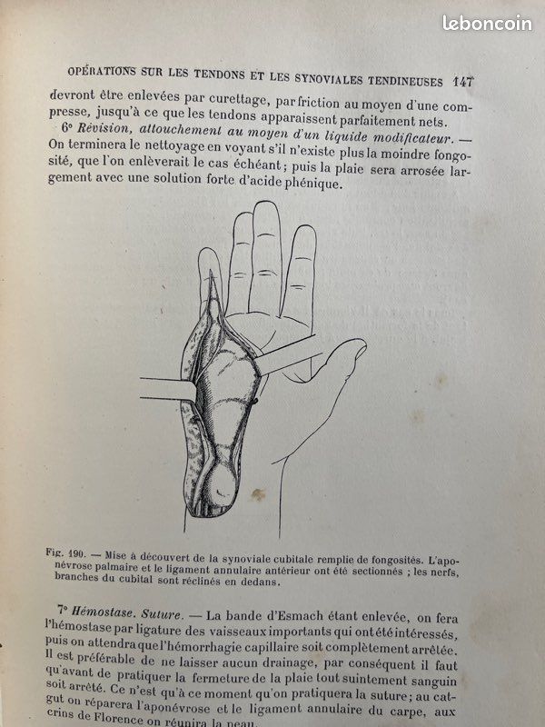Livre ancien de 1908 « Manuel de Technique Chirurgicale » (image 5)
