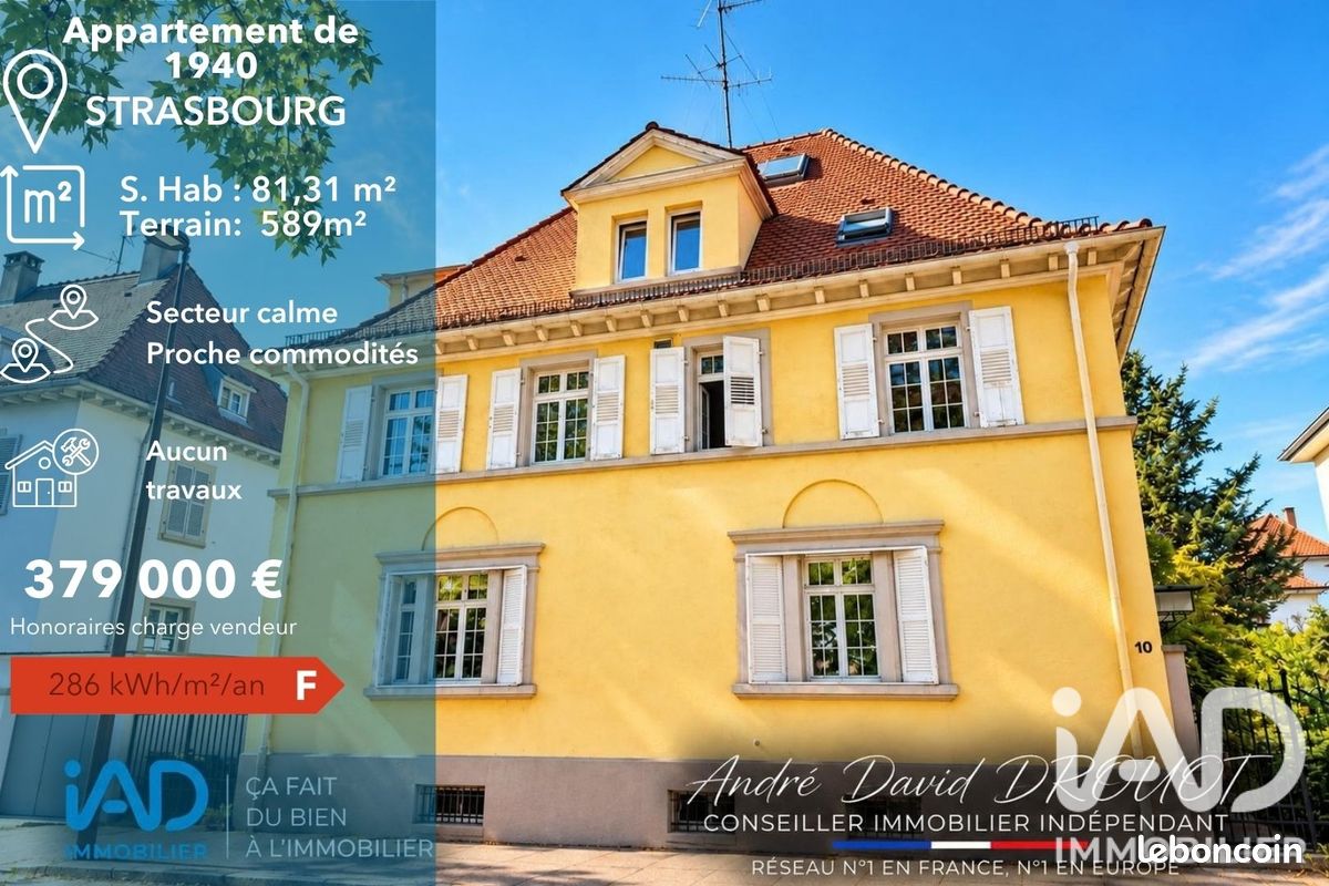 Appartement 4 pièces 81 m² · à Strasbourg · 81 m² · 379 000 €