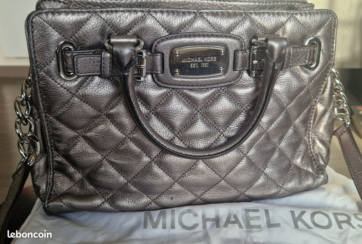 Kors Gris Sac ArgentÃ© Michael Kors Sac A Main Michael Kors Cuir