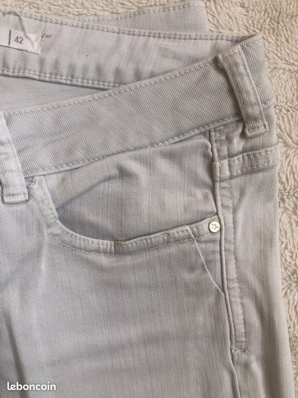 Jeans blanc crème SUD Express taille 42 (image 4)