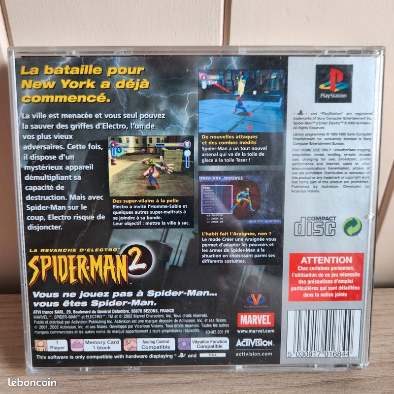 SPIDER-MAN 2 LA REVANCHE D'ÉLECTRO Platinum COMPLET BOÎTE (fêlée) PS1