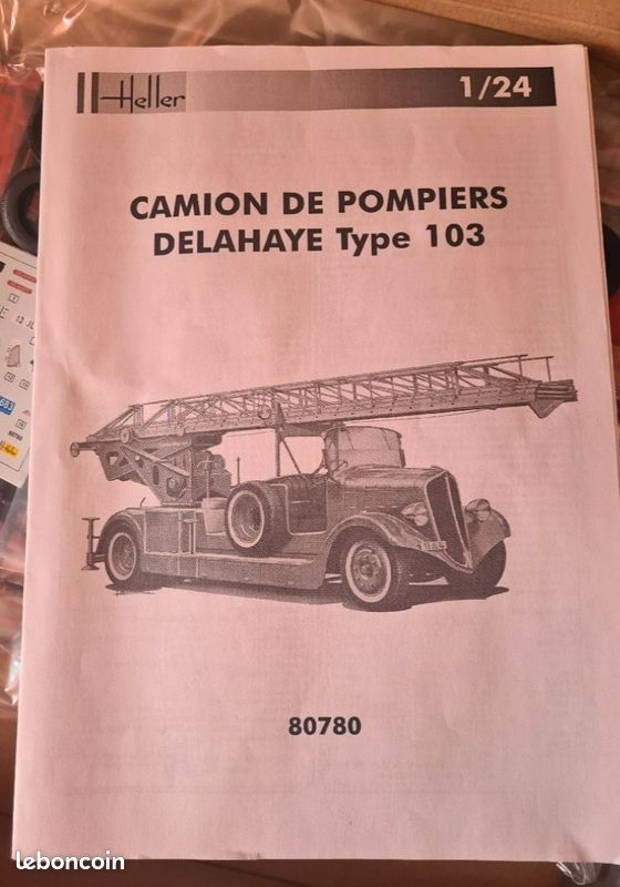 Heller - 80780 - maquette - camion de pompier delahaye type 103 - bonneville pas cher