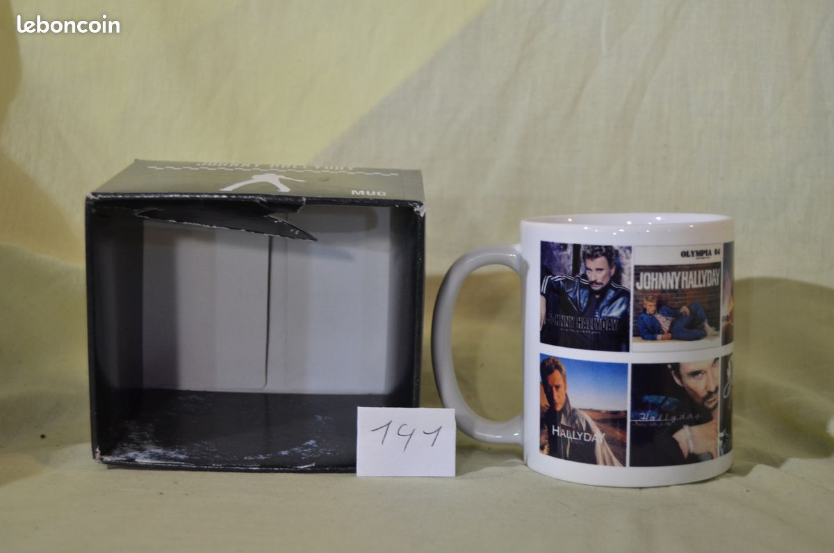 SUPER FABRIQUE - Tazza In Ceramica Con Johnny Hallyday - Stampata In Francia - Diametro 8 Cm, Altezza 9 Cm - Regalo Originale Per Fan