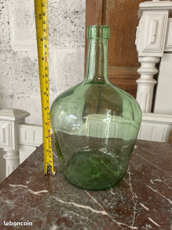 Ancienne Bonbonne Dame Jeanne Vintage En Verre Dans Panier Osier pour