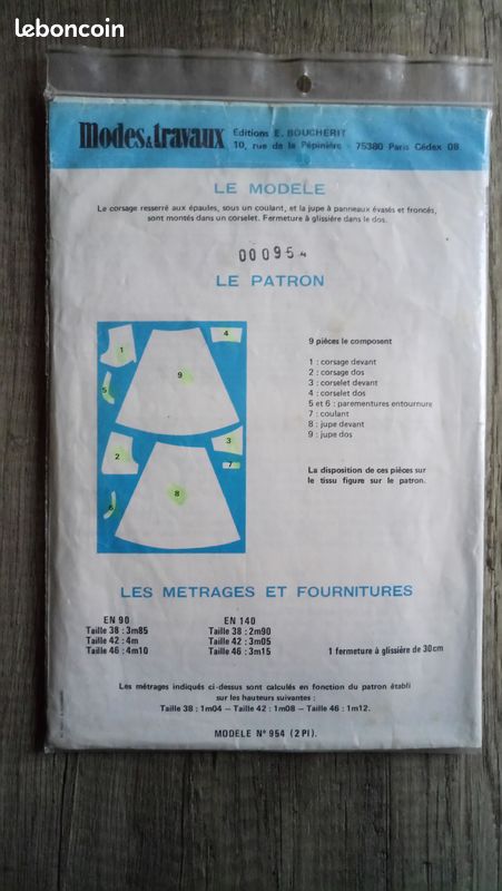 Patron de France n°954 pour robe (image 3)