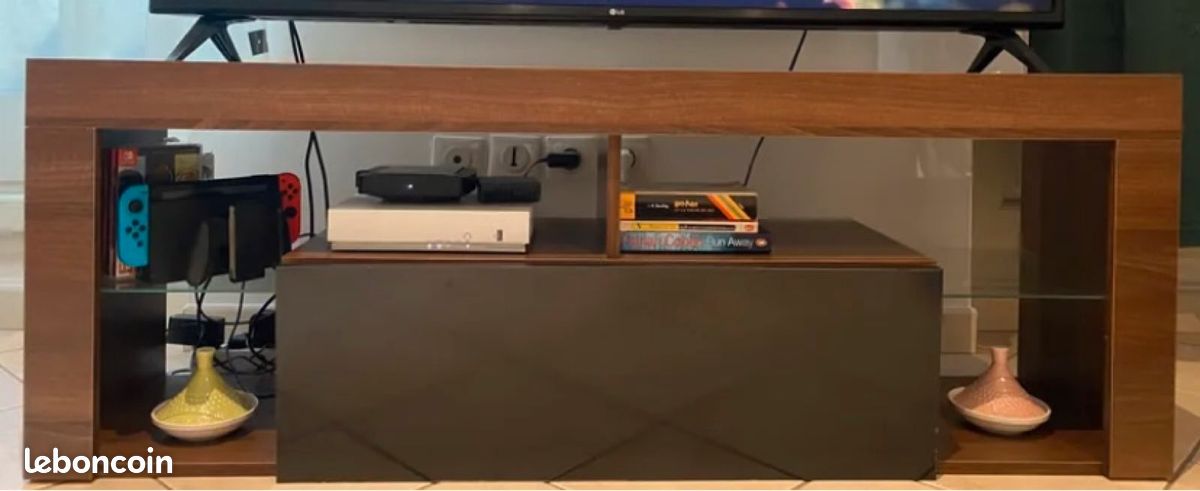 Meuble télé bois brun (image 1)
