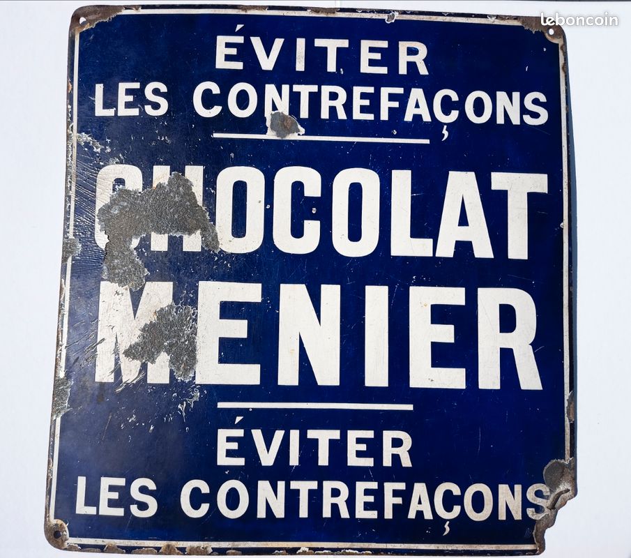 Plaque émaillée Chocolat Menier fondé en 1816 - Décoration