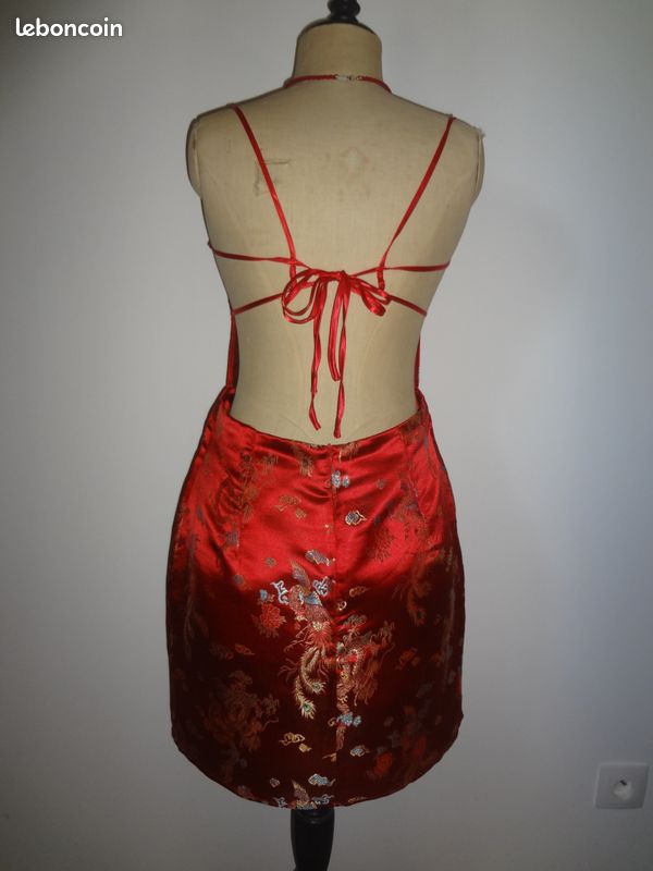 shein red dress satin NEW Shein Red Satin Silky Split Side Silky Cami Dress Size S
