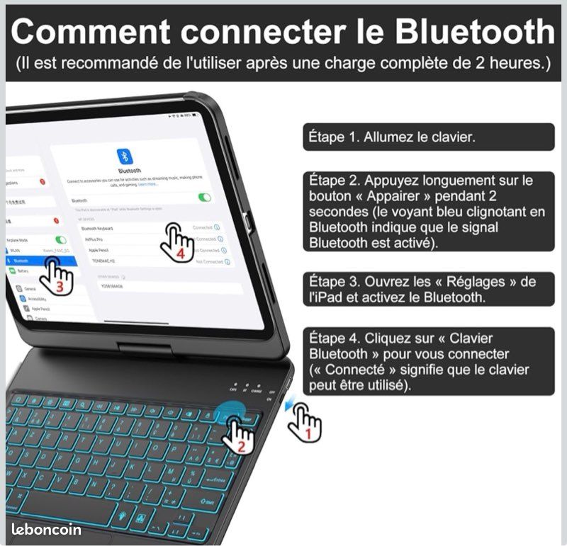 Coque Clavier IPad 2 KENSINGTON Bluetooth Vendu avec