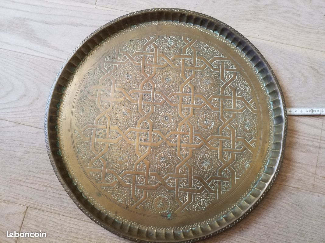 3 plats marocain en cuivre Laiton 45cm (image 2)