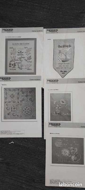 Lot De 23 Patrons De Mode Et Broderie Des Années 60 + 1 Magazine - Occasion - France