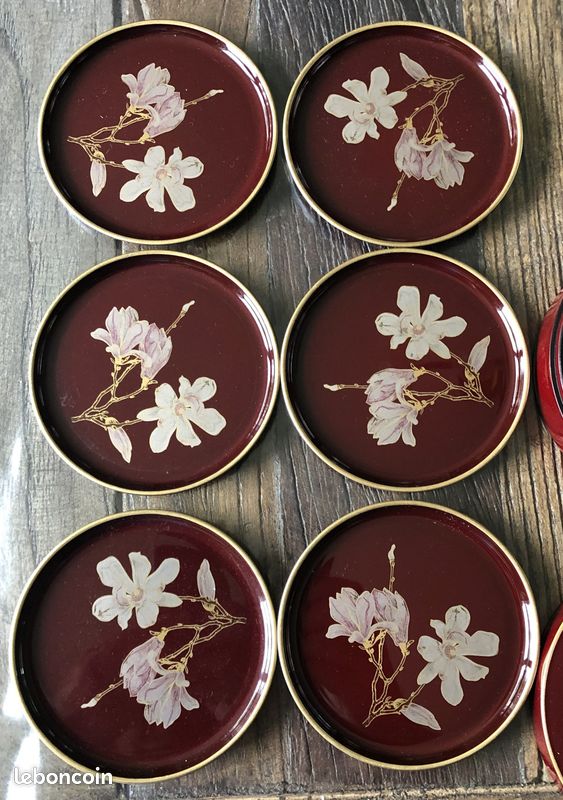 Boite laquée 9 x 4 x 3 cm art de Shatura décor Fleurs