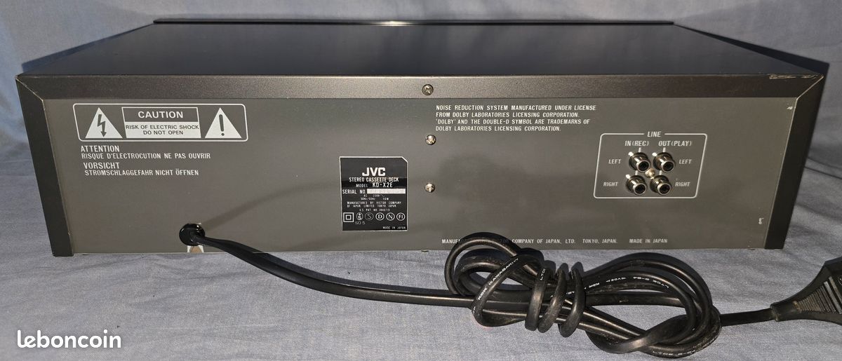 Platine Cassette JVC KD-X2E - Lecteur Magnétophone Vintage, Noir, Testé