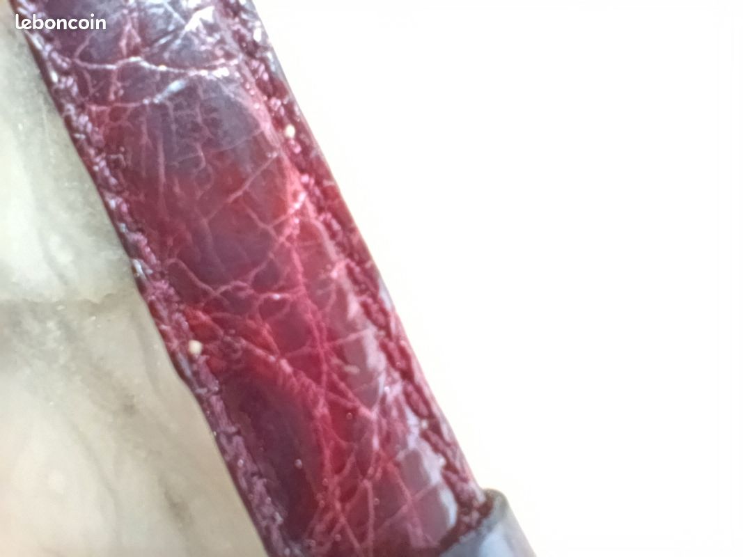 Bracelet de montre Emile Péquignet 12mm en crocodile véritable bordeaux - Neuf (image 3)