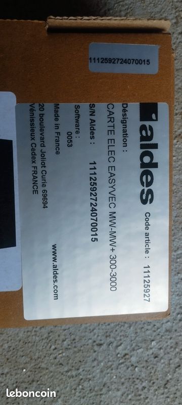 Carte électronique pour EasyVEC microwatt/microwatt+ 300, 600, 1000, 2000 et 3000 Marque ALDES réf 11125927
Référence: 11125927 (image 2)