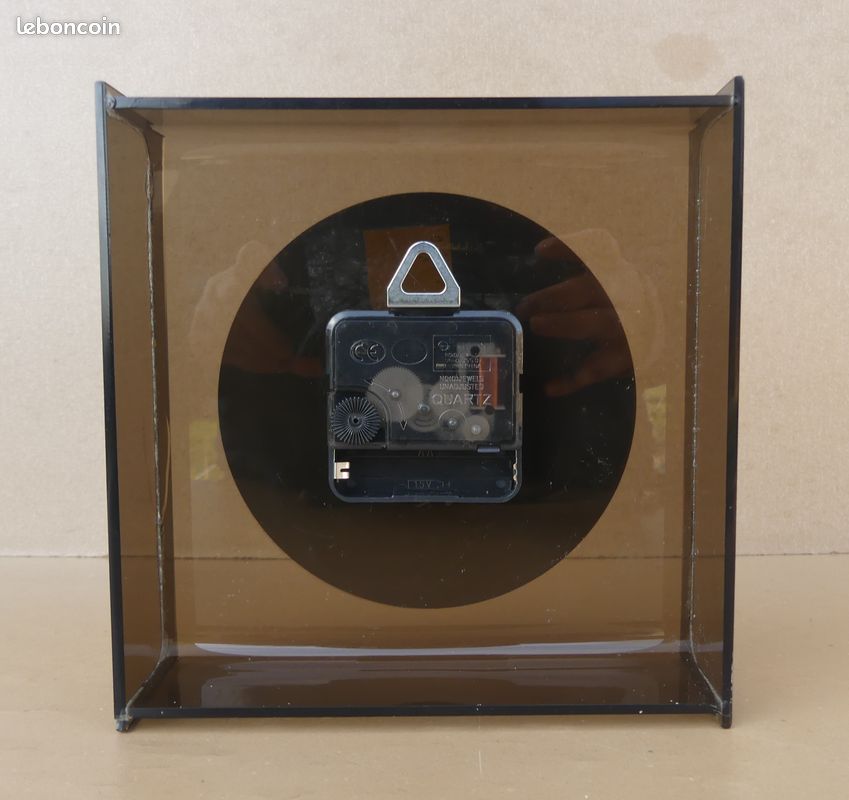 Pendule CADILLAC vintage plexi fumé noir ancienne pendulette horloge cuisine salon MARCHE (image 10)