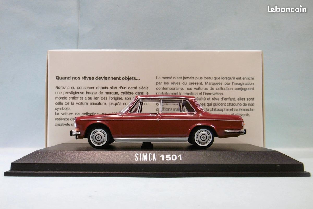 SIMCA 8 1950 Bordeaux NOREV 1:43 boite carton de reference