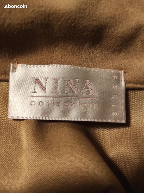 Veste NINA Collection Paris en Micro effet DAIN Couleur Taupe Taille XL (image 3)