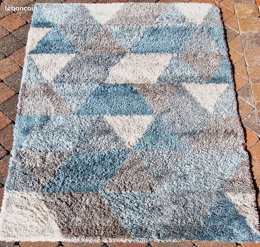 Tapis shaggy geometrique (image 1)
