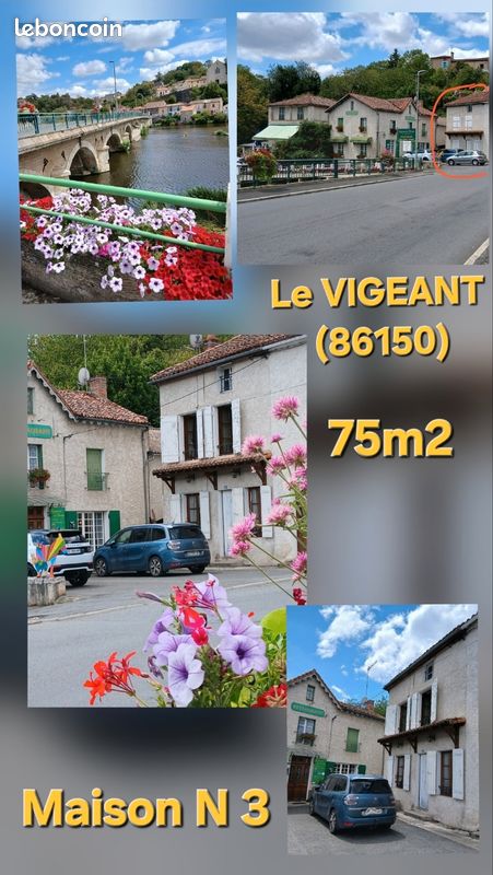 Maison 4 pièces 75 m² · au Vigeant · 75 m² · 33 000 €