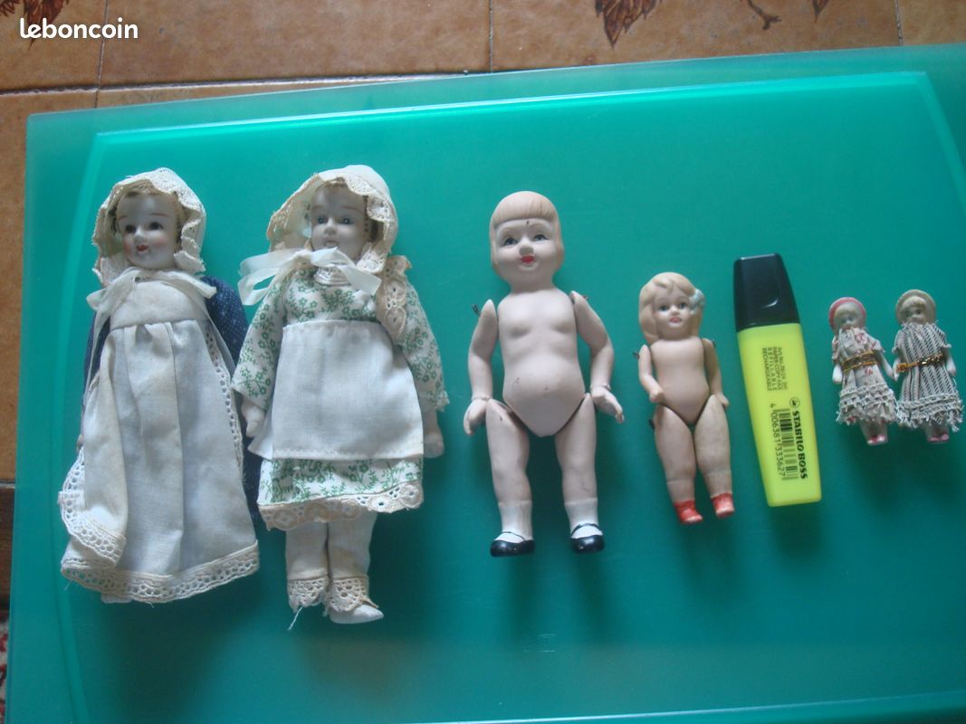 Ancienne Poupée Mignonnette – Biscuit Peint – XIXe Siècle – France – Articulée