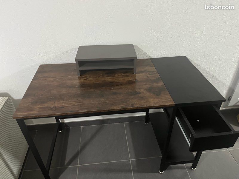 Bureau moderne avec tiroir + support écran (ensemble) (image 2)