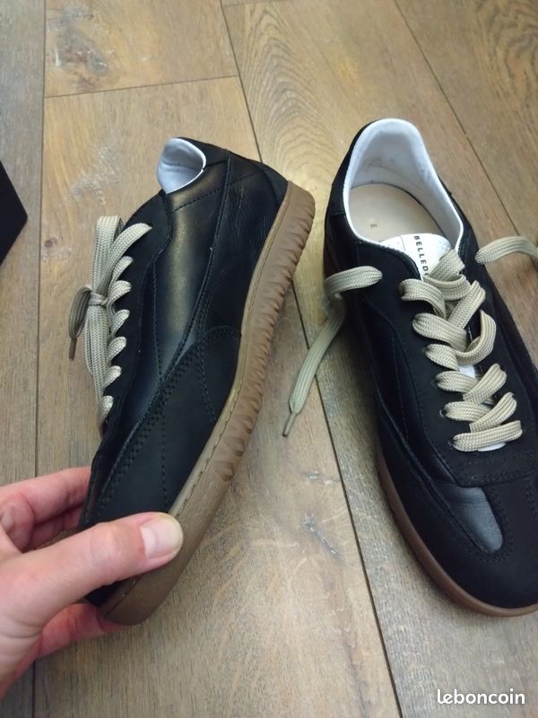 Baskets style bowling Belledonne cuir T 40 comme neuves boîte d’origine noir (image 4)