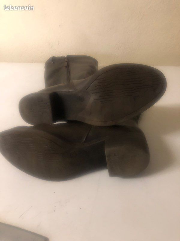 Bottes marron, talons 3 cm fermeture éclair sur la longueur (image 4)