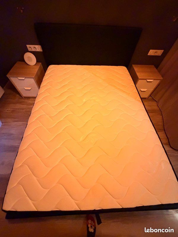 Lit coffre + matelas 140x190 (image 1)