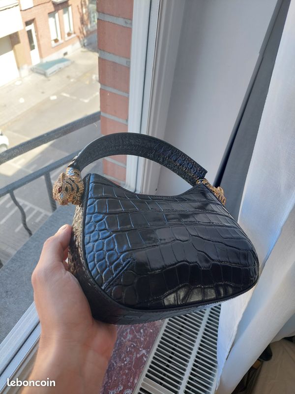 Sac Roberto Cavalli - Roar Medium Hobo Black avec Bijoux Tigres (image 7)
