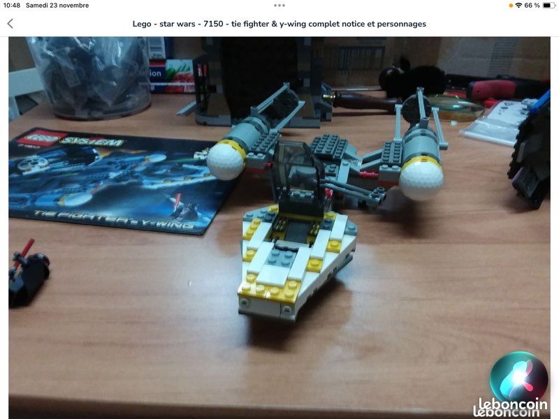 Lego - star wars - 7150 - tie fighter & y-wing complet notice et personnages (image 2)