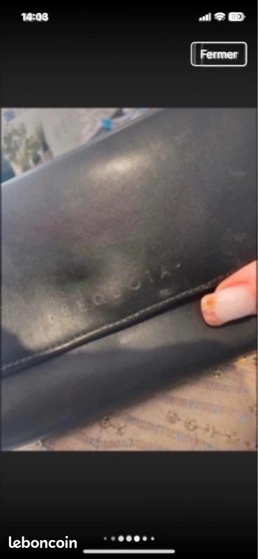 Porte feuille porte monnaie séquoia cuir noir bon état (image 9)
