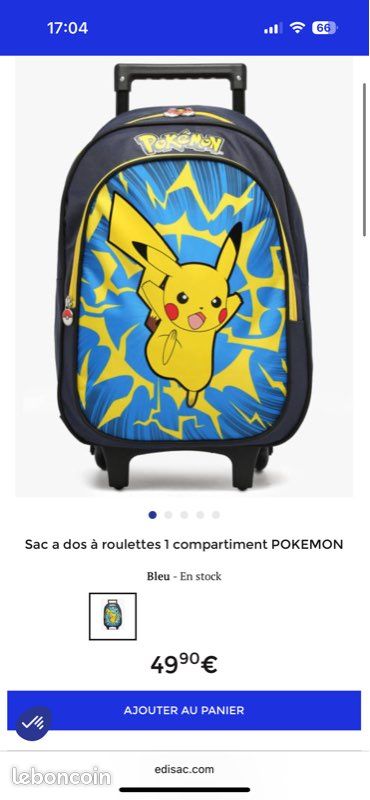 Sac à dos roulette pikachu (image 4)