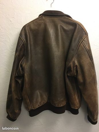 CHARLES CHEVIGNON VINTAGE Motard Veste en Cuir Chaud Ciel Noir Taille
