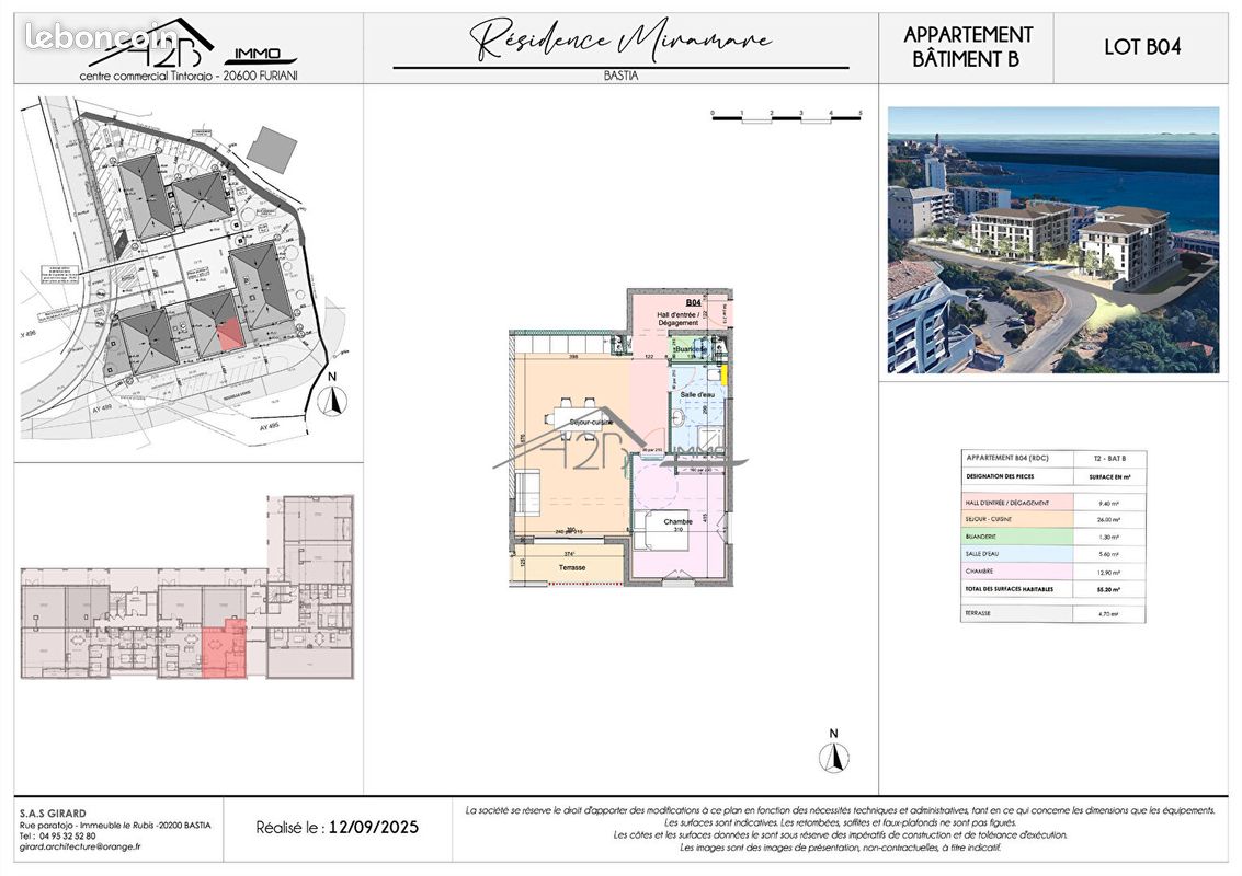 Appartement 2 pièces 55 m² · à Bastia · 55 m² · 184 000 €