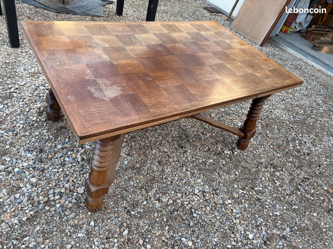 Table ancienne bois massif très robuste 160x100x73cm (image 3)