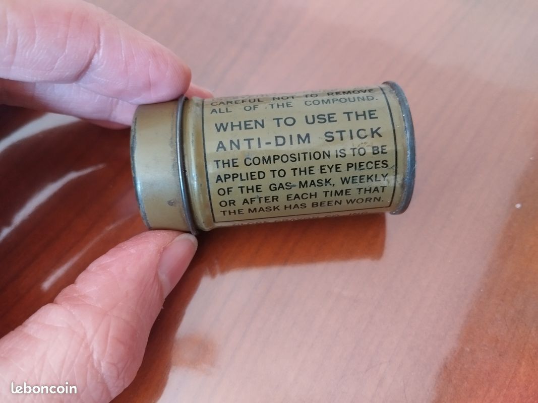 Dim Stick WW2 US Anti-Dim Stick for Gas Masks - empty box - chiffon anti-buée ...
