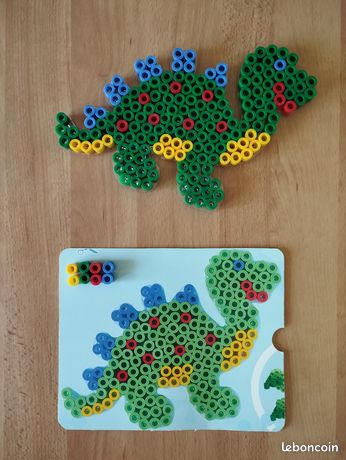 Hama Maxi – Lot De 3 Plaques Baleine, Tortue, Dinosaure + 25 Perles Qui Brillent Dans Le Noir – Dès 3 Ans