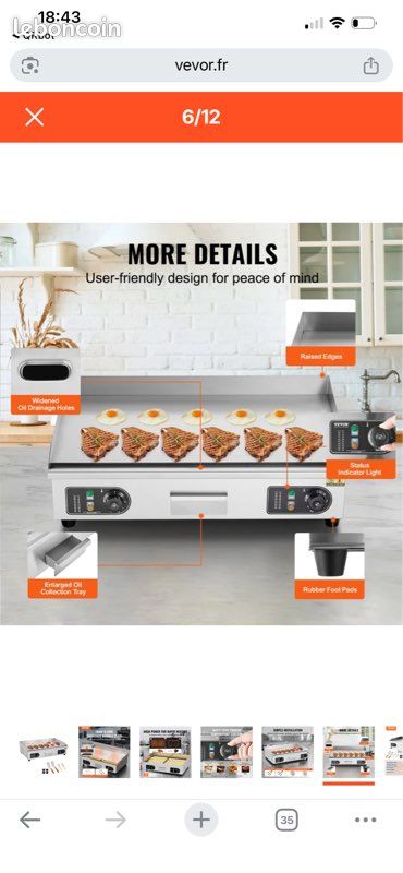 VEVOR Plancha Électrique 4400 W (image 4)