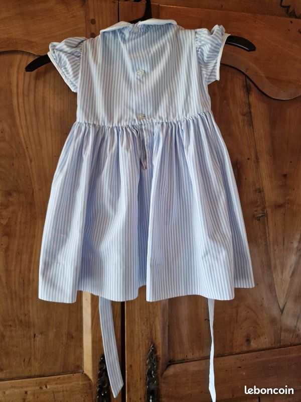 Robe bleue à smocks Feltman Bros, 12-24mois (image 2)