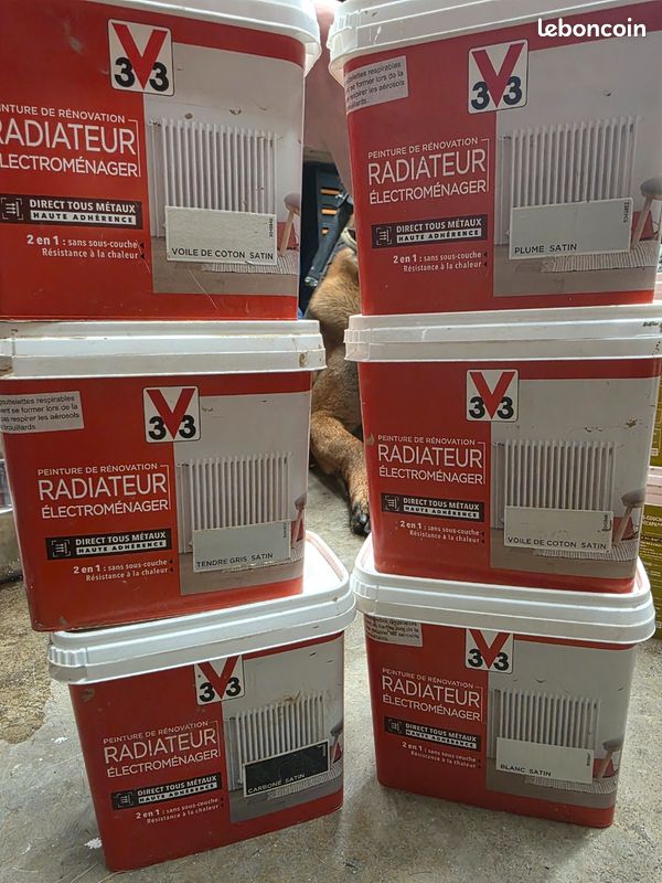 Peinture de rénovation radiateur électroménager V33 divers coloris satin 0,75L (image 1)