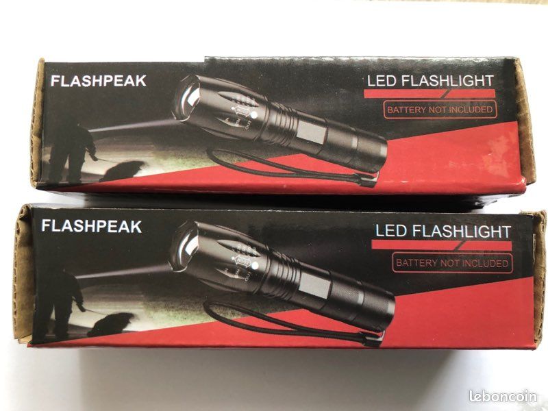 Lampe Torche LED Super Lumineuse - 5 Ou 12 LEDs - Pour Camping, Randonnée, Chasse - Neuf