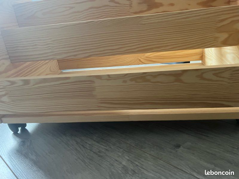 Bac de rangement à roulettes bois (image 3)