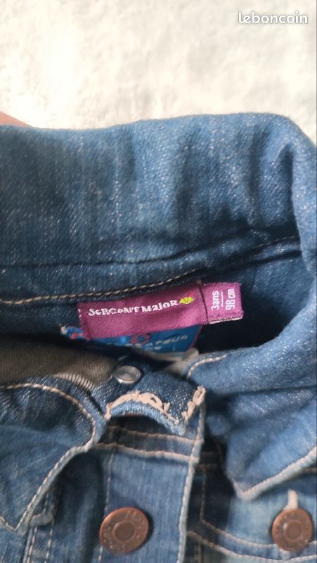 Blouson veste en jean 3 ans sergent major (image 2)