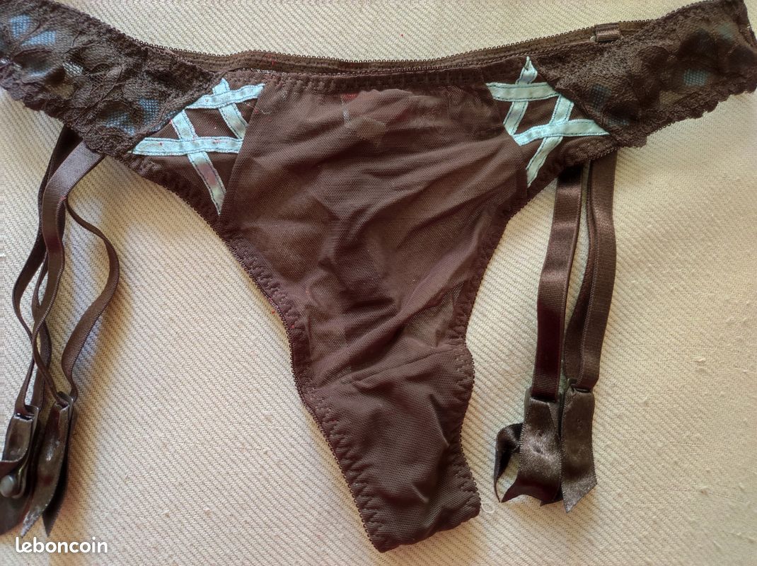 String Porte-jarretelles Femme Taille XL – Gris – Sous-vêtement Rétro